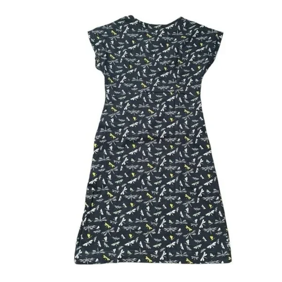 Weird Fish Navy Blue Dragonfly Organic Cotton Jersey Dress US S - Picture 2 of 7